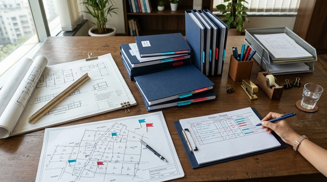 Land records and project documentation for approval coordination